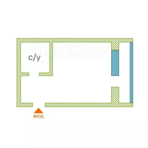 Квартира-студия: Тюмень, Комбинатская улица, 54к2 (32.2 м) - Фото 1