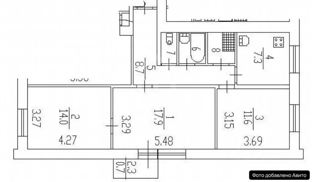 3-к кв. Санкт-Петербург Гражданский просп., 19К1 (64.6 м) - Фото 2