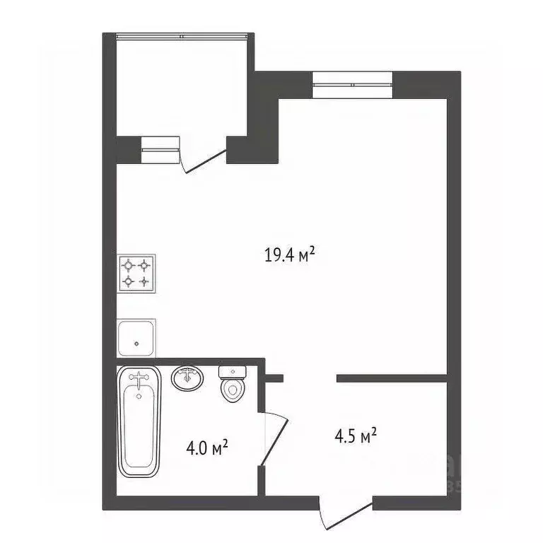 Студия Красноярский край, Красноярск ул. Авиаторов, 3 (43.7 м) - Фото 2