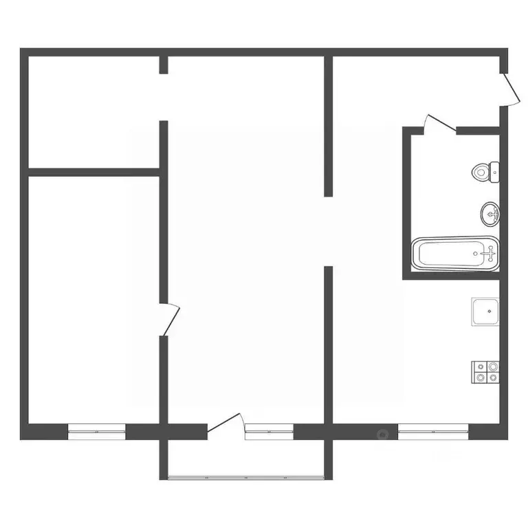 2-к кв. Тульская область, Богородицк Комсомольская ул., 58 (42.7 м) - Фото 2