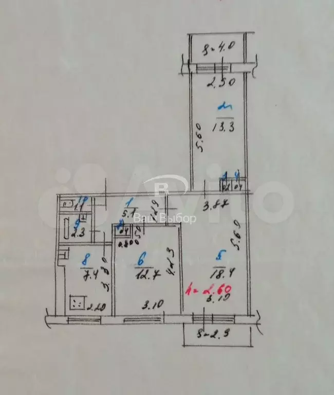 3-к. квартира, 62 м, 9/9 эт. - Фото 0