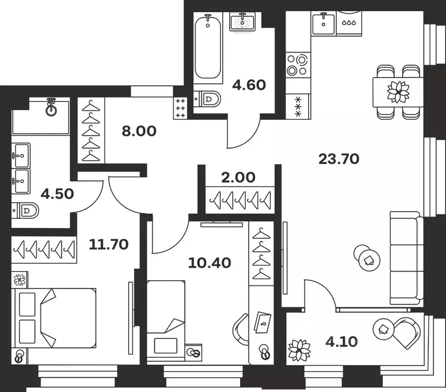 3-к кв. Тульская область, Тула ул. Михеева, 9А (69.0 м) - Фото 1