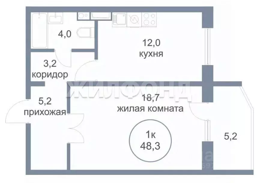 1-к кв. Ханты-Мансийский АО, Нефтеюганск 6-й мкр, 11 (48.3 м) - Фото 0