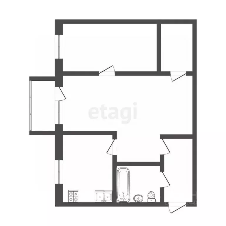 2-к кв. Тюменская область, Тюмень Одесская ул., 39 (42.4 м) - Фото 2