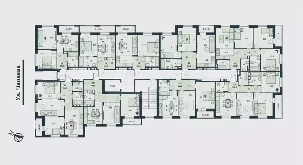 1-к. квартира, 34,5 м, 6/8 эт. - Фото 1