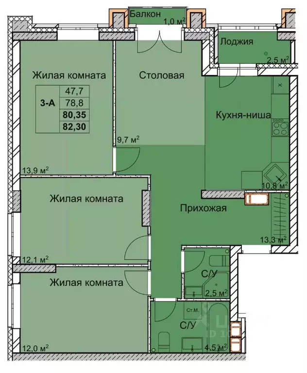 3-к кв. Нижегородская область, Нижний Новгород 1-я Оранжерейная ул., ... - Фото 0