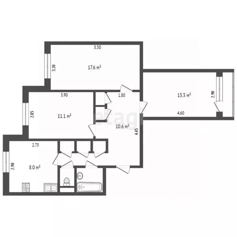 3-к кв. Ямало-Ненецкий АО, Новый Уренгой Советский мкр, 6/2 (67.9 м) - Фото 1