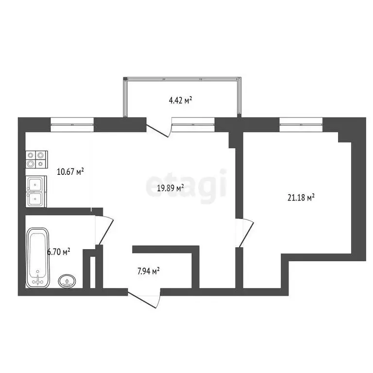 2-комнатная квартира: Челябинск, улица Братьев Кашириных, 163 (66.7 м) - Фото 1