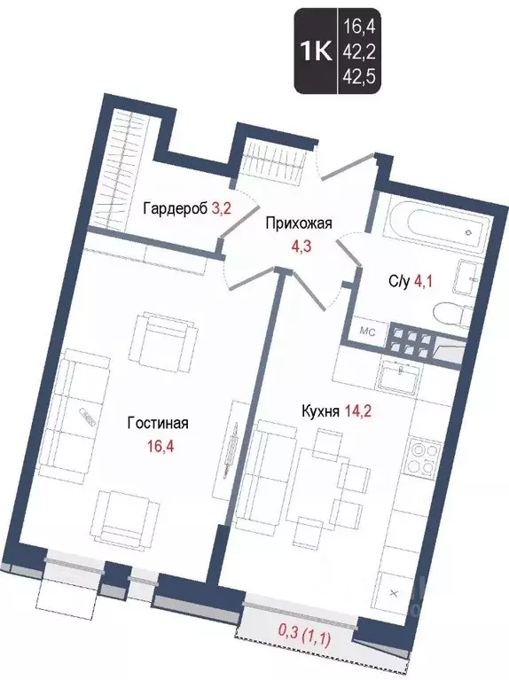 1-к кв. Московская область, Королев Первомайский мкр, Старые Горки дп, ... - Фото 1