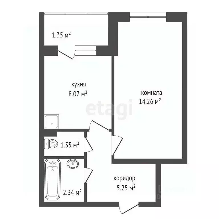 1-к кв. Красноярский край, Дивногорск Школьная ул., 23 (31.2 м) - Фото 1