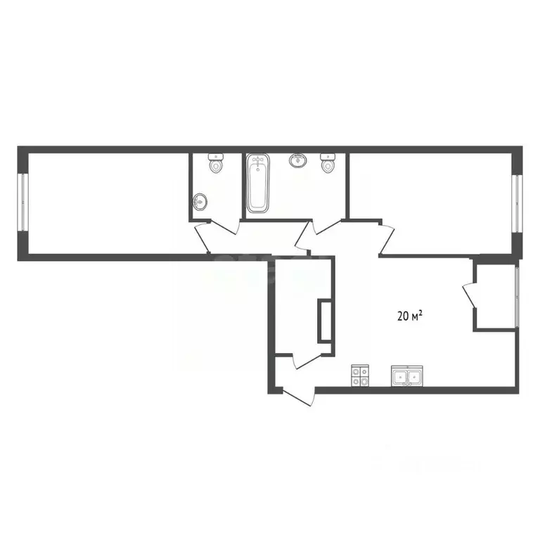 3-к кв. Санкт-Петербург Белоостровская ул., 10к1 (75.1 м) - Фото 2