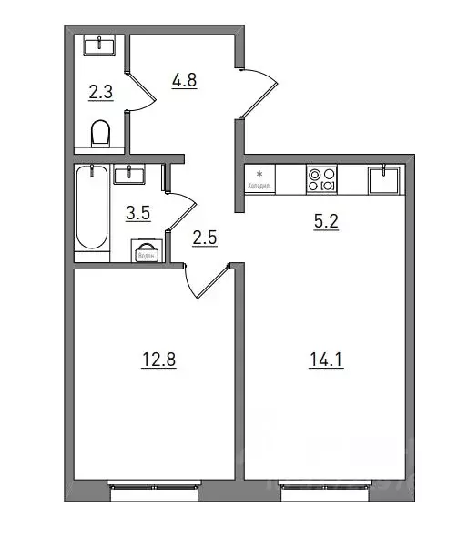 2-к кв. Кировская область, Киров ул. Чистопрудненская, 13А (45.2 м) - Фото 1