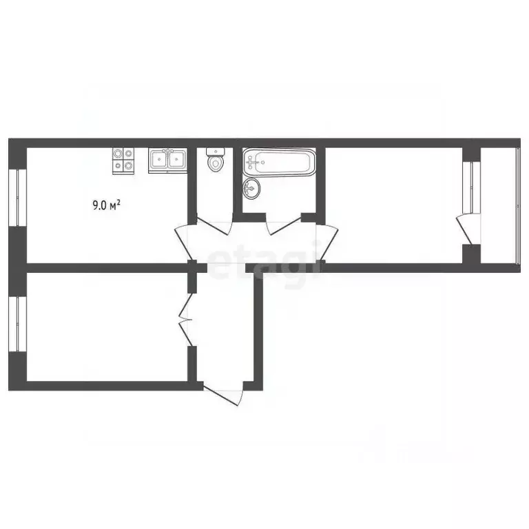 2-к кв. Ямало-Ненецкий АО, Муравленко ул. Ленина, 75 (51.2 м) - Фото 1