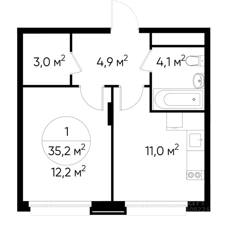 1-к кв. Москва Переделкино Ближнее мкр, 18-й кв-л,  (35.2 м) - Фото 0