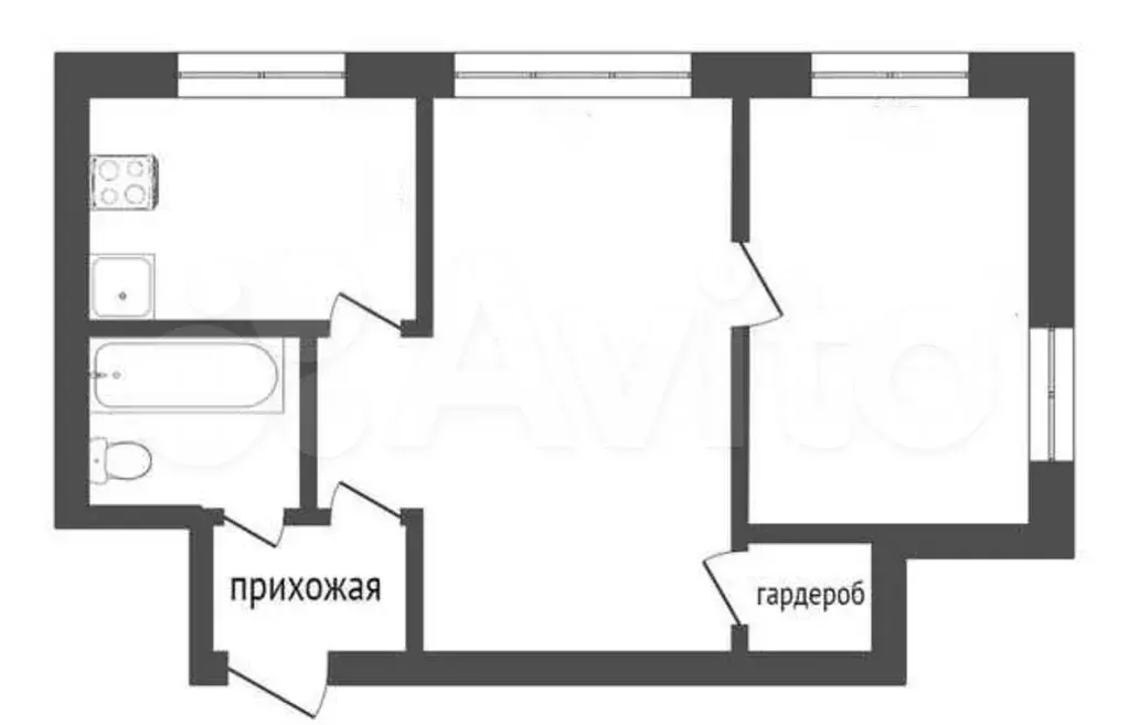 2-к. квартира, 39,2 м, 2/5 эт. - Фото 0