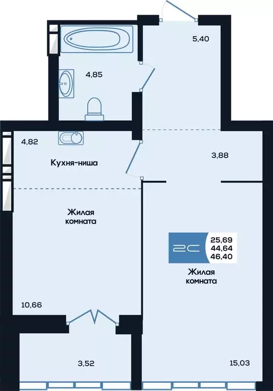 2-комнатная квартира: Новосибирск, улица Титова, 48 (46.4 м) - Фото 0