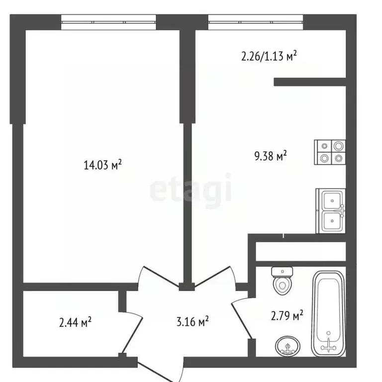 1-к кв. Московская область, Балашиха ул. Яганова, 7 (32.0 м) - Фото 2