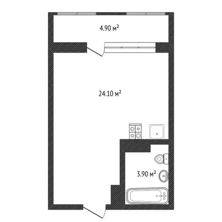Квартира-студия: Нижний Новгород, улица Родионова, 31 (32.9 м) - Фото 0
