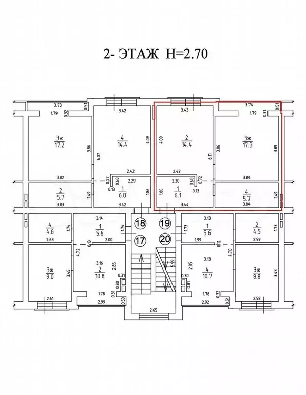 1-к. квартира, 43,5 м, 2/3 эт. - Фото 1