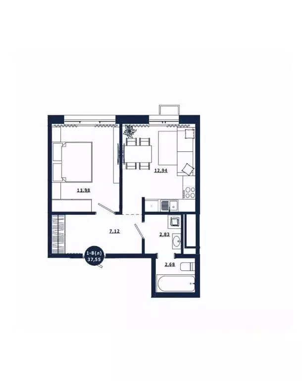 1-к кв. Ханты-Мансийский АО, Ханты-Мансийск ул. Елены Сагандуковой, ... - Фото 2