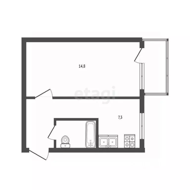 1-к кв. Владимирская область, Ковров ул. Грибоедова, 7/3 (30.7 м) - Фото 2