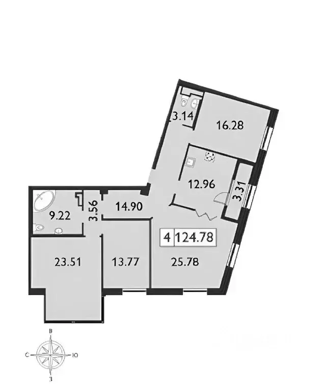 4-к кв. Санкт-Петербург Петровский просп., 11к2 (126.0 м) - Фото 2