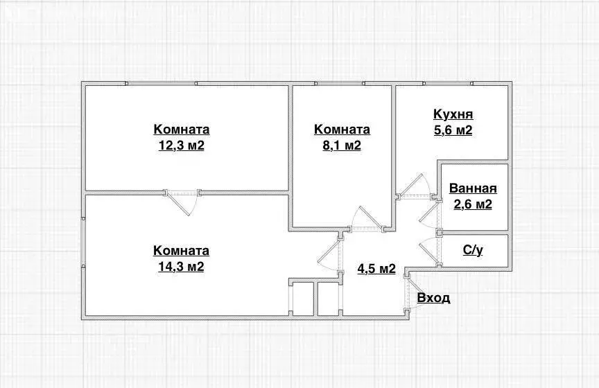 3-комнатная квартира: Новокуйбышевск, посёлок Гранный, Гранная улица, ... - Фото 1
