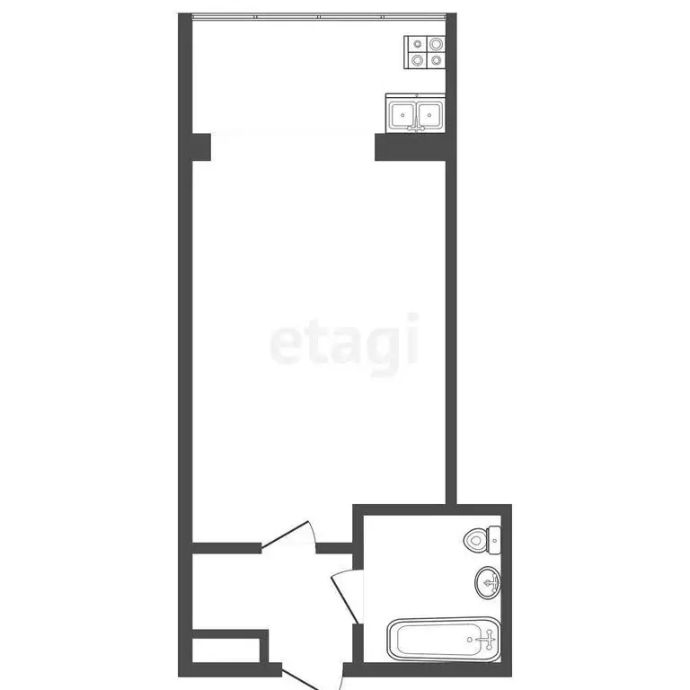 Квартира-студия: Тюмень, улица Седова, 64А (15.8 м) - Фото 0
