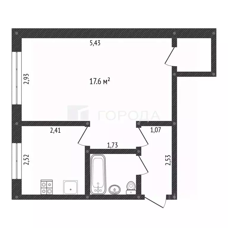 1-к кв. Кемеровская область, Новокузнецк проезд Буркацкого, 22 (30.8 ... - Фото 2
