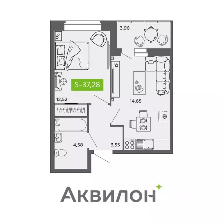 1-к кв. Архангельская область, Северодвинск ул. Мира, 5 (37.28 м) - Фото 0