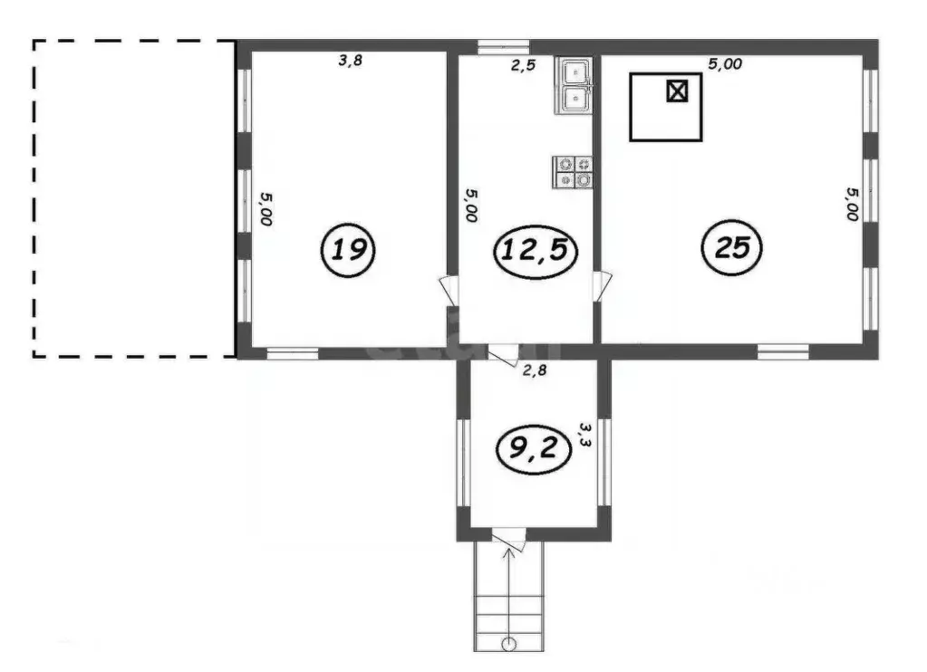 Дом в Вологодская область, д. Родионцево 14 (80 м) - Фото 2