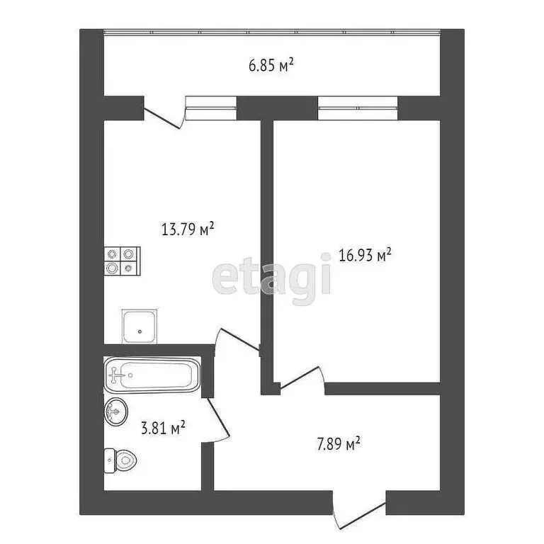 1-комнатная квартира: Тюмень, Интернациональная улица, 199к1 (42.2 м) - Фото 0