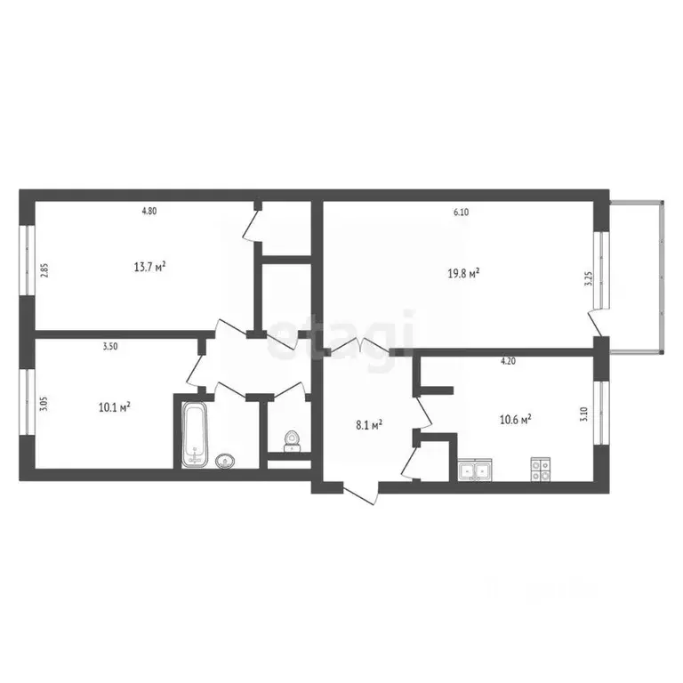 3-к кв. Ямало-Ненецкий АО, Новый Уренгой Советский мкр, 1/2 (69.5 м) - Фото 1