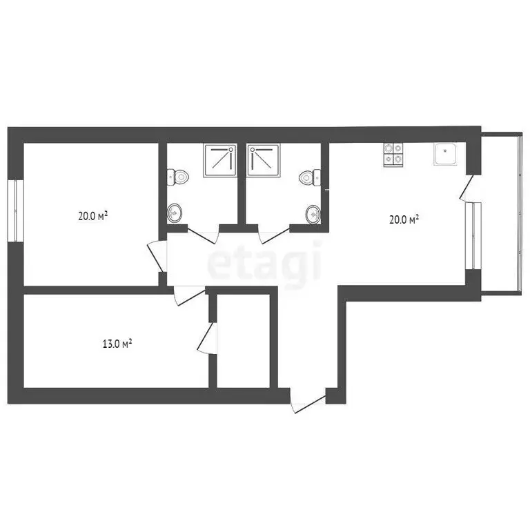 2-комнатная квартира: Севастополь, улица Челюскинцев, 57/2 (65 м) - Фото 0