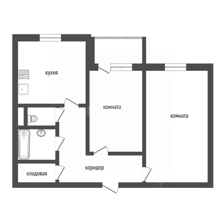 2-к кв. Воронежская область, Воронеж Богатырская ул., 36 (55.0 м) - Фото 2