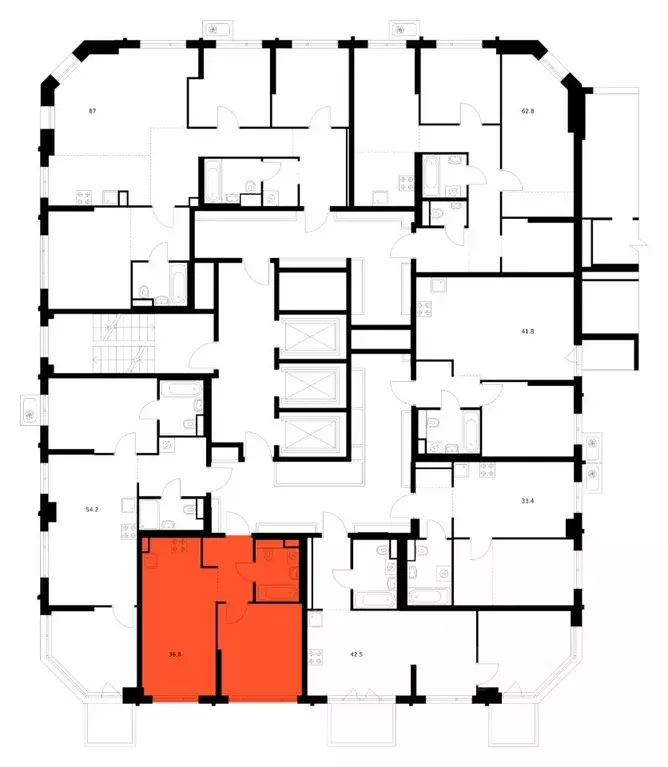 1-к кв. Москва Кавказский Бульвар 51 жилой комплекс, к3.3 (36.8 м) - Фото 2