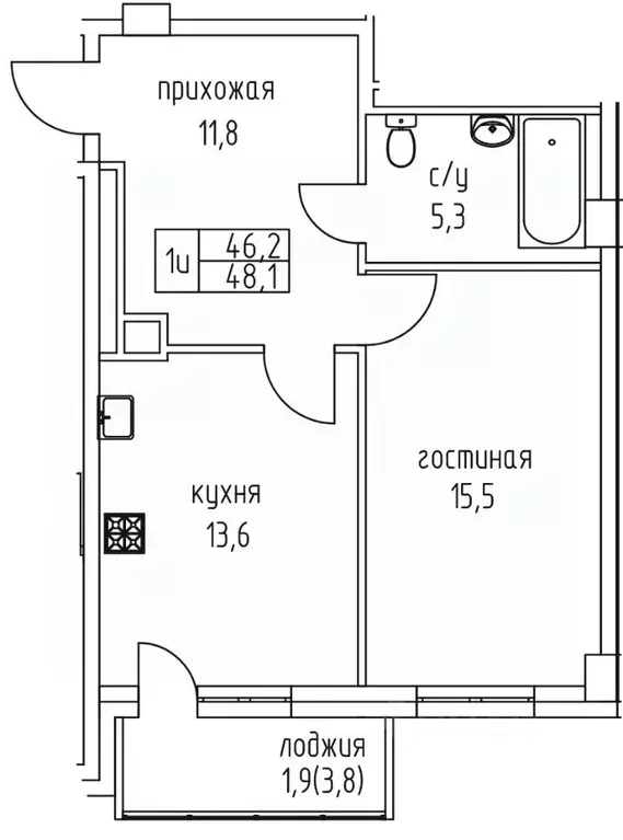 1-к кв. Саха (Якутия), Якутск просп. Михаила Николаева, 3/6 (48.1 м) - Фото 0