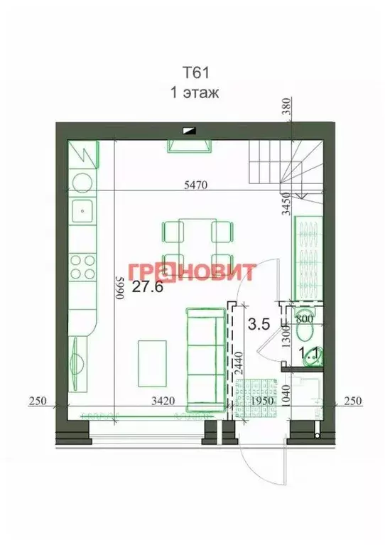 Таунхаус, 58 м - Фото 1