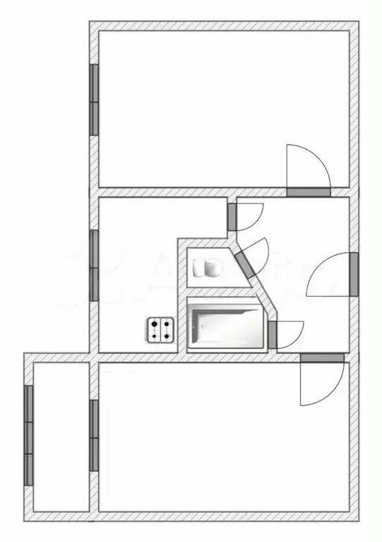 2-к. квартира, 45 м, 4/5 эт. - Фото 0