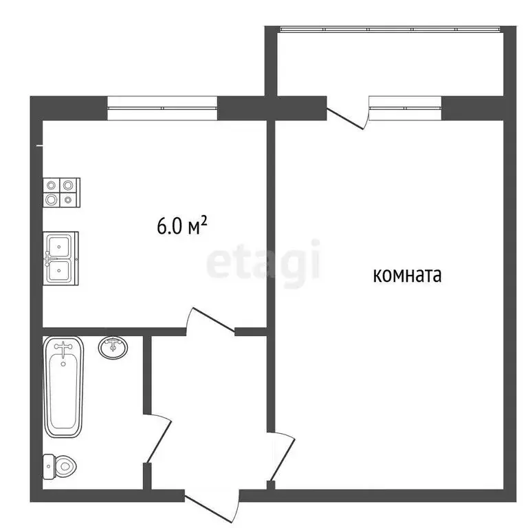 1-комнатная квартира: Жуковский, улица Дзержинского, 4 (32.4 м) - Фото 1