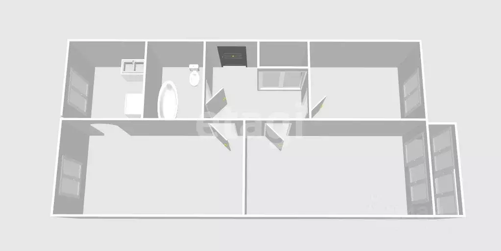 3-к кв. Сахалинская область, Южно-Сахалинск Сахалинская ул., 37 (61.6 ... - Фото 2