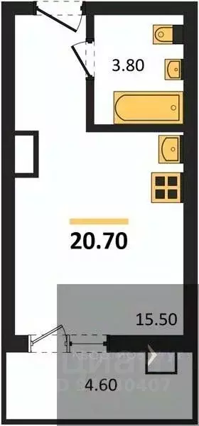 Студия Воронежская область, Воронеж ул. Шибилкина, 5 (20.7 м) - Фото 0