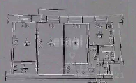 3-к кв. Удмуртия, Ижевск ул. Воровского, 136А (54.8 м) - Фото 2