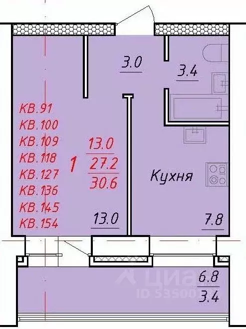 1-к кв. Алтайский край, Новоалтайск Индустриальная ул., 18А (30.6 м) - Фото 1