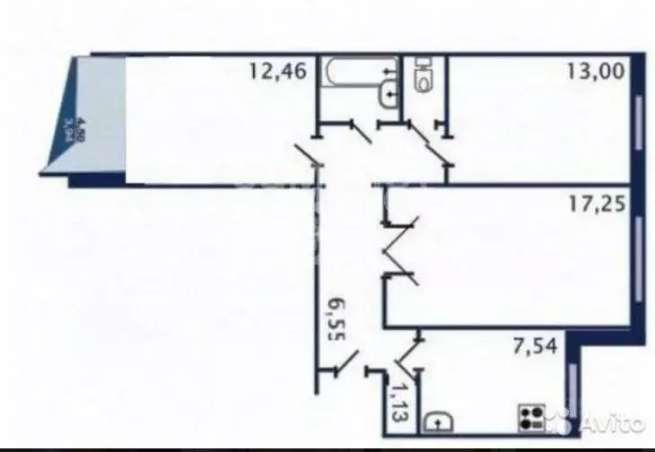 3-к кв. Челябинская область, Челябинск Краснознаменная ул., 46 (68.1 ... - Фото 2