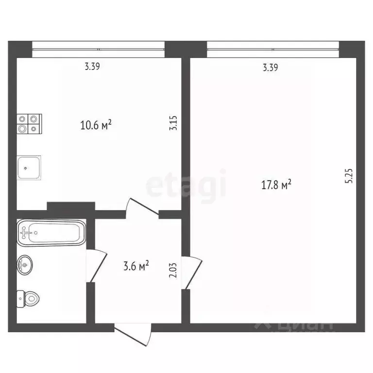 1-к кв. Ямало-Ненецкий АО, Новый Уренгой просп. Мира, 37 (34.7 м) - Фото 2