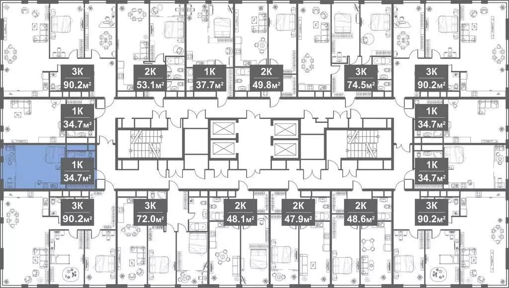 Квартира-студия: Москва, Аминьевское шоссе, 6 (34.7 м) - Фото 1