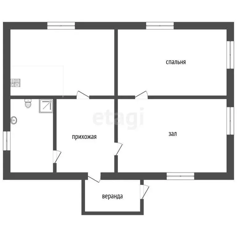 Дом в село Бобровка, Средняя улица (60 м) - Фото 1