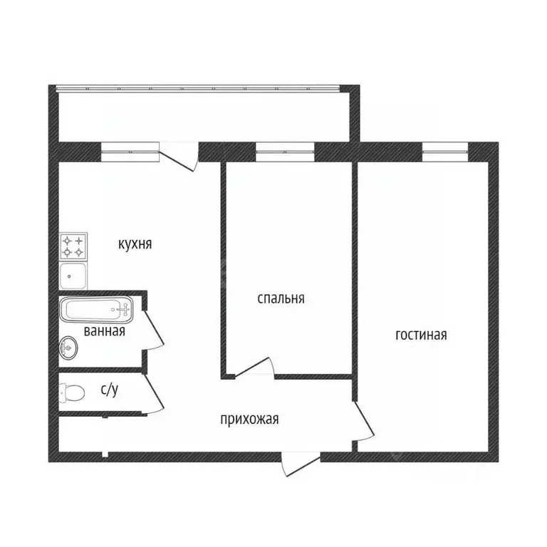 2-к кв. Белгородская область, Белгород Молодежная ул., 22 (57.1 м) - Фото 2