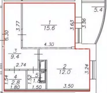 1-к кв. Санкт-Петербург ул. Бутлерова, 9к2 (41.6 м) - Фото 2